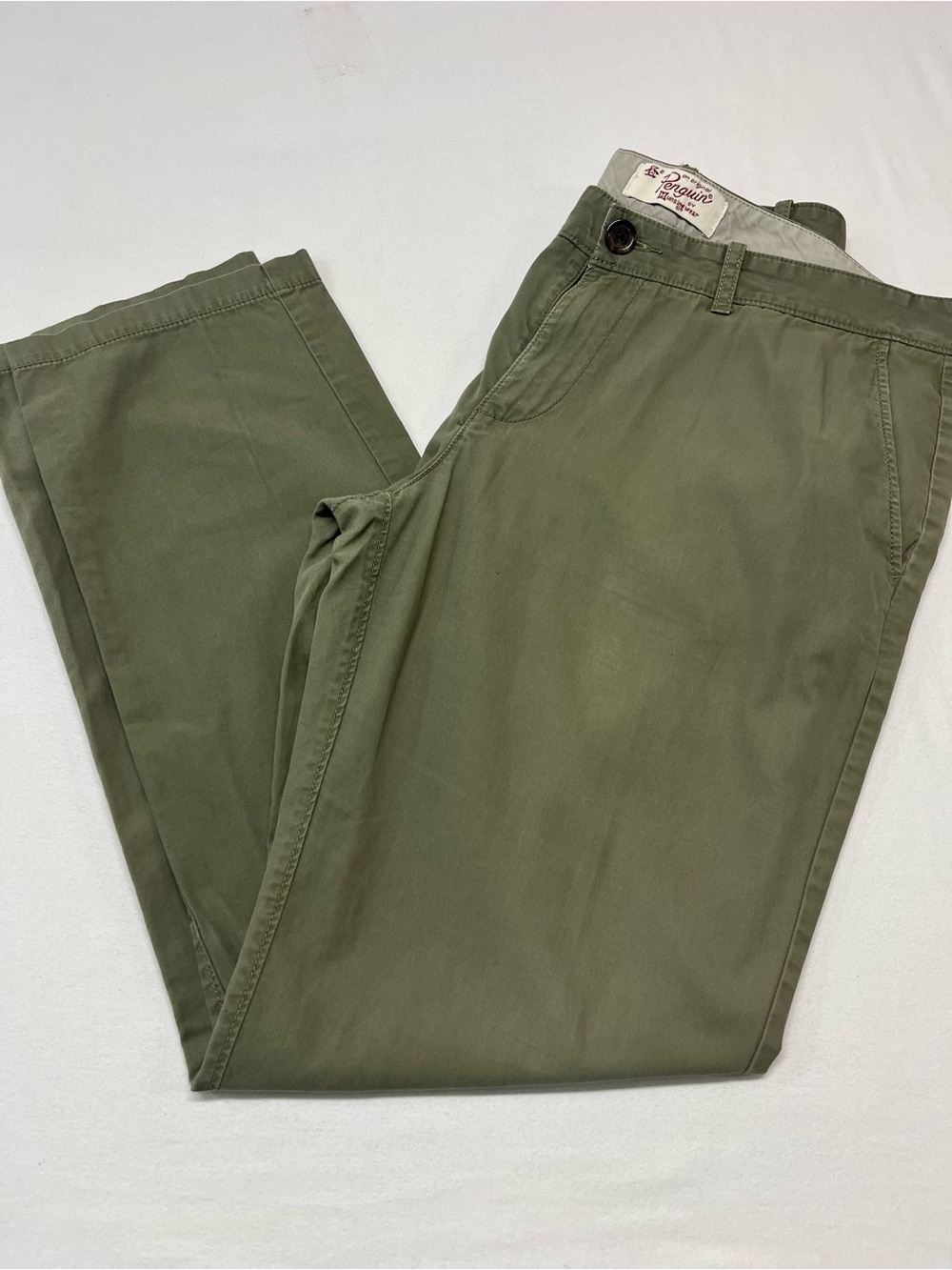 Original Penguin green Men's Classic Chino Pants vintage 34x32 cotton casual1394